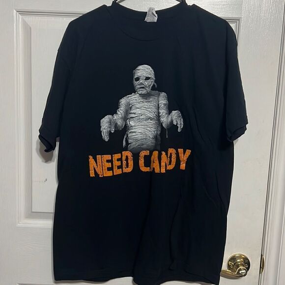 👻🎃 Halloween Mummy Horror Tee - “Need Candy” - not Vintage - PERFECT Condition - Picture 1 of 5